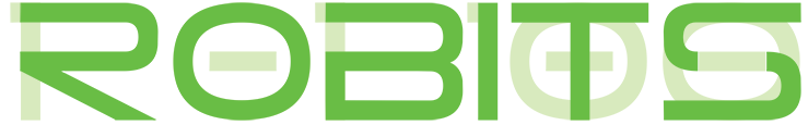 Robits logo, meaning ROBijns IT Services. Containing hidden ones and zeroes.